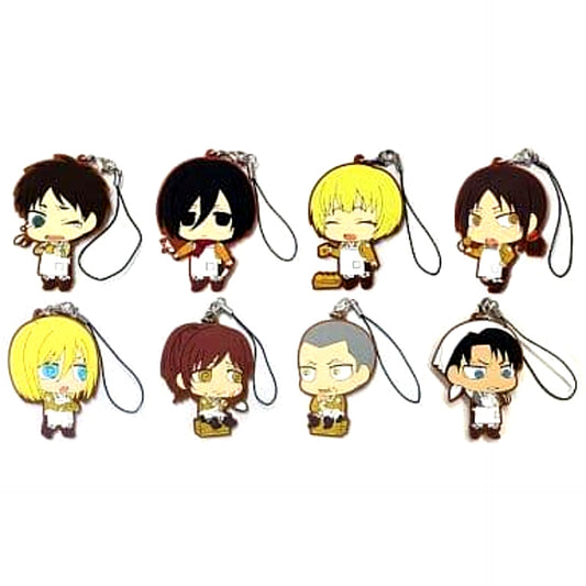 Mikasa Ackerman & Others Attack on Titan All 8 Types Set Ichiban Kuji Fly! Survey Corps!! Chimi Chara Rubber Strap 1 Prize H [USED]