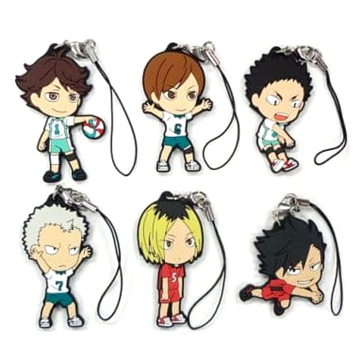 Haikyu!! Toru Oikawa & Others All 6 Types Set Ichiban Kuji We're going national!! Rival Rubber Strap Prize E Keychains [USED]