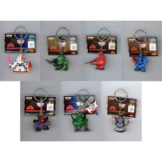 Set of 7 Mobile Suit Gundam All Gundam Keychain Zeon Army Edition [USED]