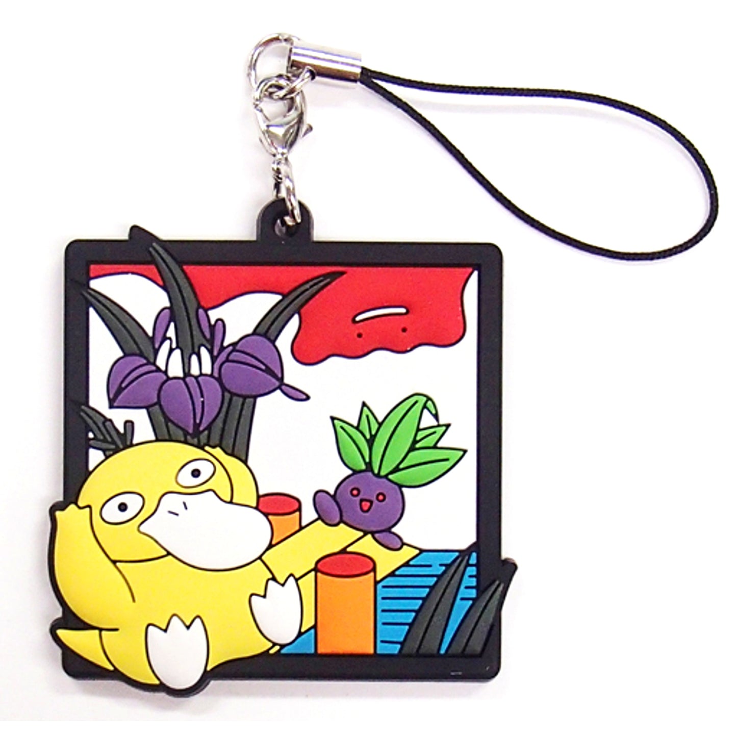 Psyduck & Oddish & Question Mark Pokemon Hanafuda Rubber Strap Collection 5. [USED]
