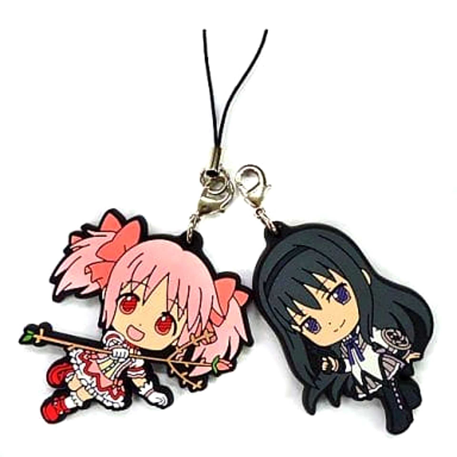 Puella Magi Madoka Magica The Movie Rebellion Madoka Homura Ichiban Kuji Premium Rubber Charm Kyunchara Illustrations Prize I Keychains [USED]