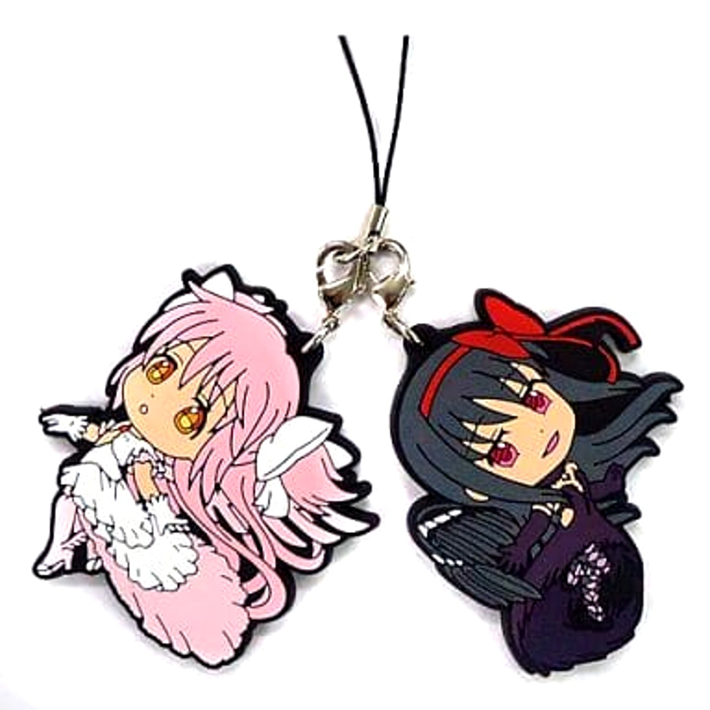 Puella Magi Madoka Magica The Movie Rebellion Ultimate Madoka Devil Homura Ichiban Kuji Premium Rubber Charm Kyunchara Illustrations Prize I Keychains [USED]