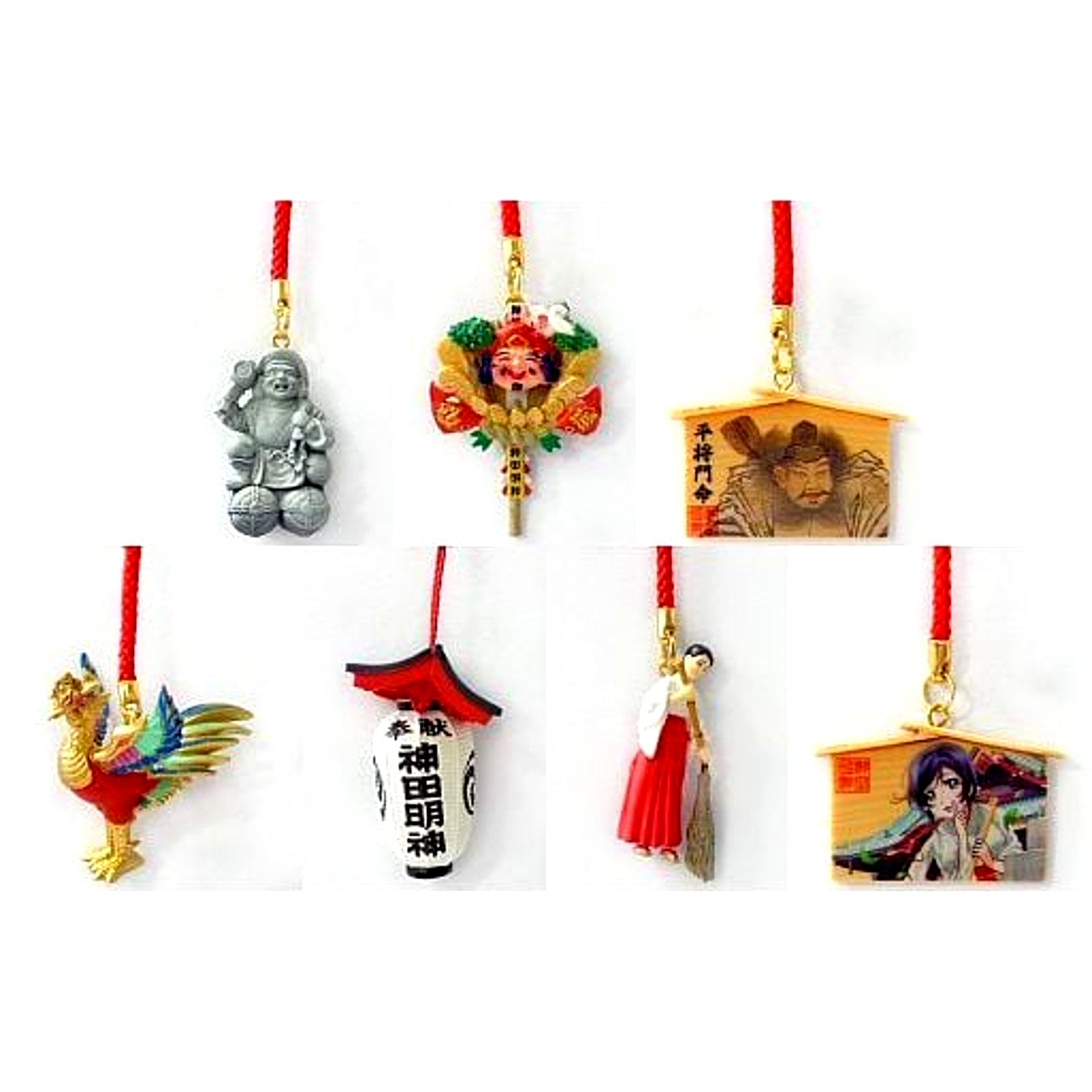 Set of 7 Kanda Myojin x Kaiyodo Kanda Myojin Lucky Charm Figure [USED]