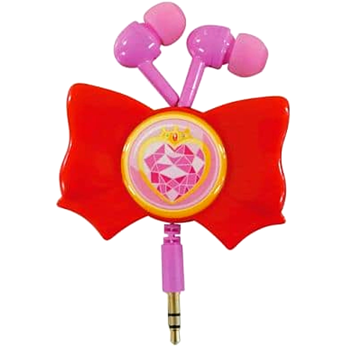 Prism Heart Compact Sailor Moon Ribbon-Shaped Reel-Type Stereo Earphones [USED]