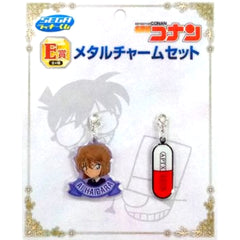 Detective Conan Ai Haibara APTX4869 Set of 2 Sega Lucky Kuji Conan Vs Kid the Phantom Thief Metal Charm Set Prize E [USED]