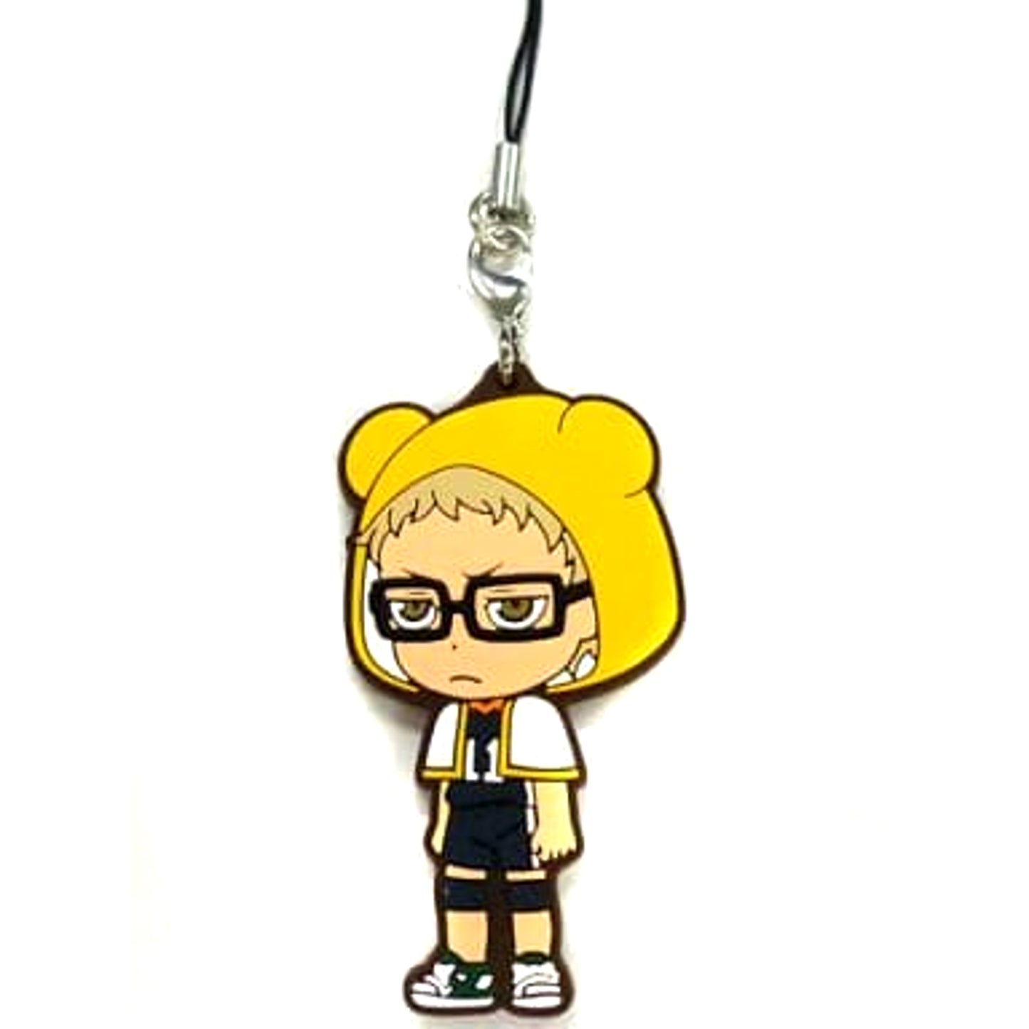Haikyu!! Kei Tsukishima Be@rbrick Ichiban Kuji BE@BRICKuji!! Rubber Charm Kyunchara Illustrations Prize I Keychains [USED]