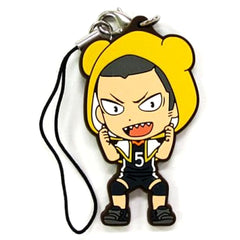 Haikyu!! Tanaka Ryunosuke Be@rbrick Ichiban Kuji BE@BRICKuji!! Rubber Charm Kyunchara Illustrations Prize I Keychains [USED]