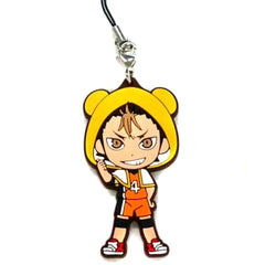 Haikyu!! Yu Nishinoya Be@rbrick Ichiban Kuji BE@BRICKuji!! Rubber Charm Kyunchara Illustrations Prize I Keychains [USED]