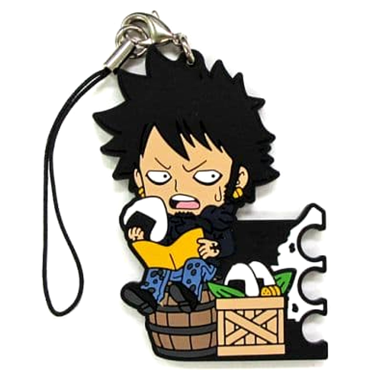 One Piece Law Rice Ball Ichiban Kuji History of Law Rubber Charm Kyunchara Illustrations Prize H Keychains [USED]