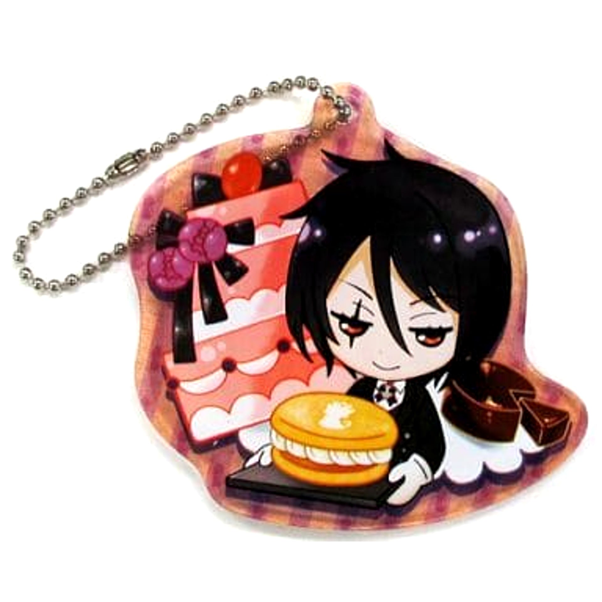 Black Butler: Book of Circus Sebastian Ichiban Kuji Sono Shitsuji Shinmyo Plate Keychain Prize I [USED]