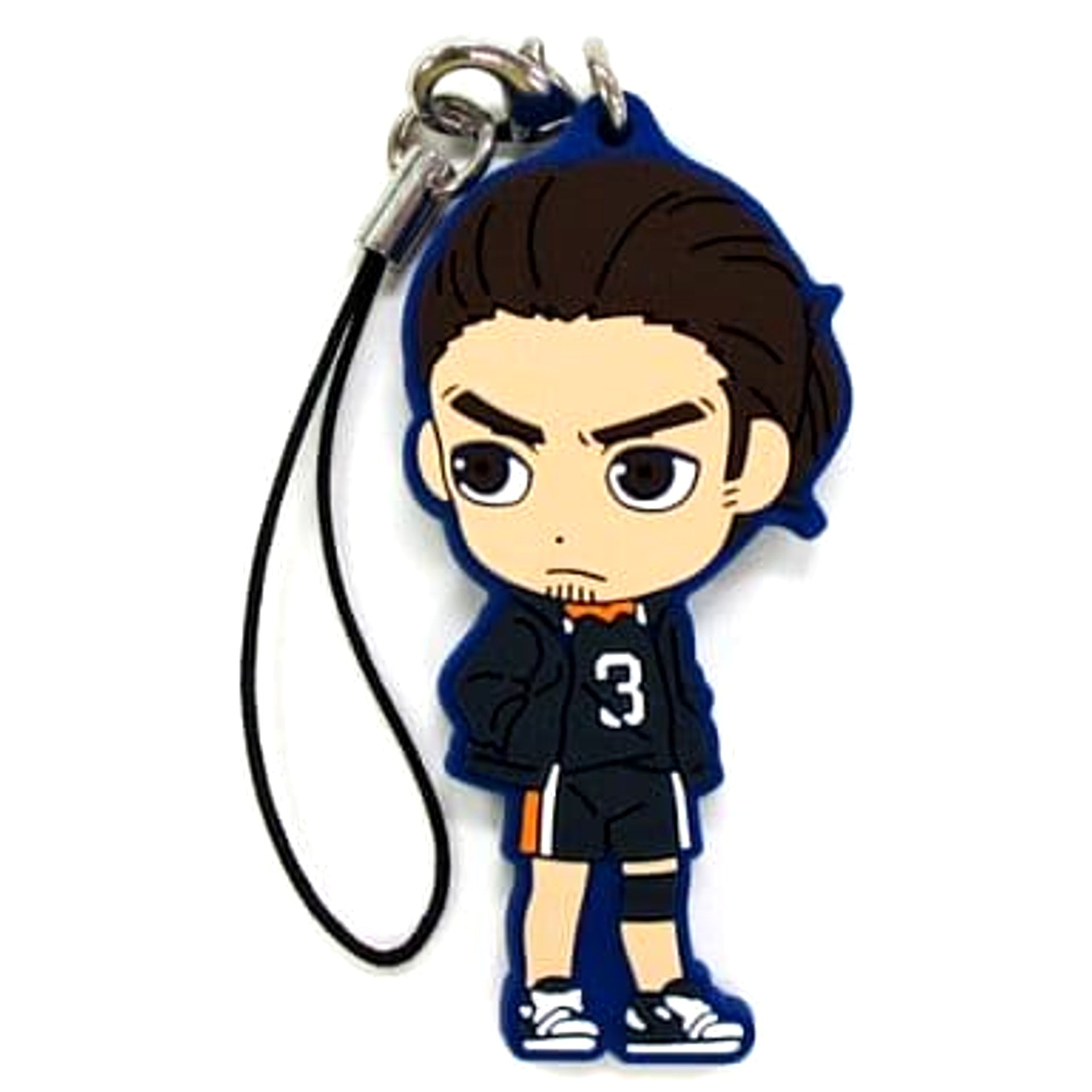 Haikyu!! Azumane Asahi Ichiban Kuji Decisive Battle At The New Garbage Dump! Karasuno Rubber Strap Kyunchara Illustrations Prize I Keychains [USED]
