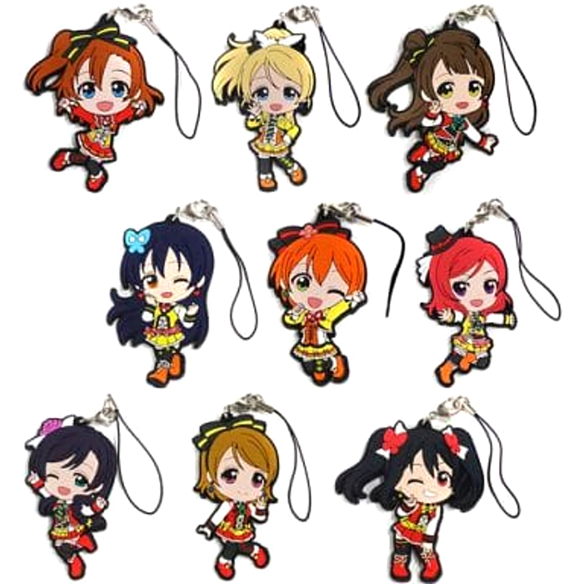 Love Live! The School Idol Movie Kotori Minami & Others All 9 Types Set Ichiban Kuji Rubber Charm Kyunchara Illustrations Prize M [USED]