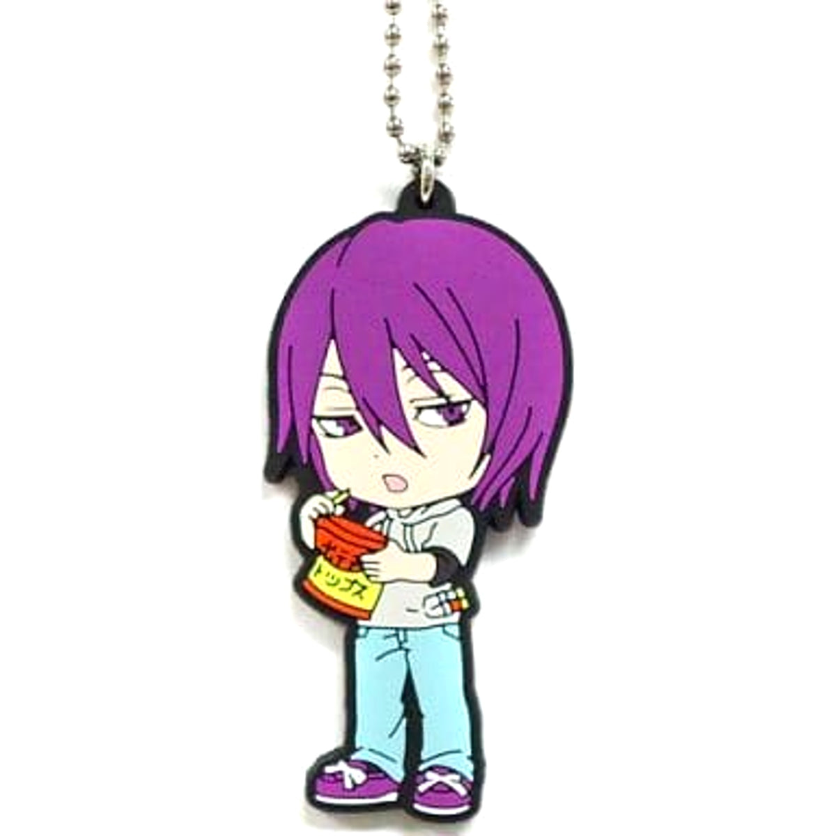 Kuroko's Basketball Atsushi Murasakibara Kyun Chara Illustrations Ichiban Kuji Let's Do Street Basket! Rubber Mascot Prize K Keychains [USED]