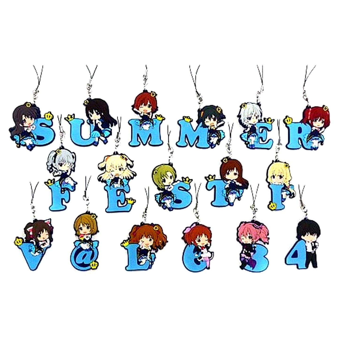 Set of 17 The Idolm@ster Cinderella Girls Dere Rubber Summer Fes ver. Summer Festival 2015 Goods [USED]