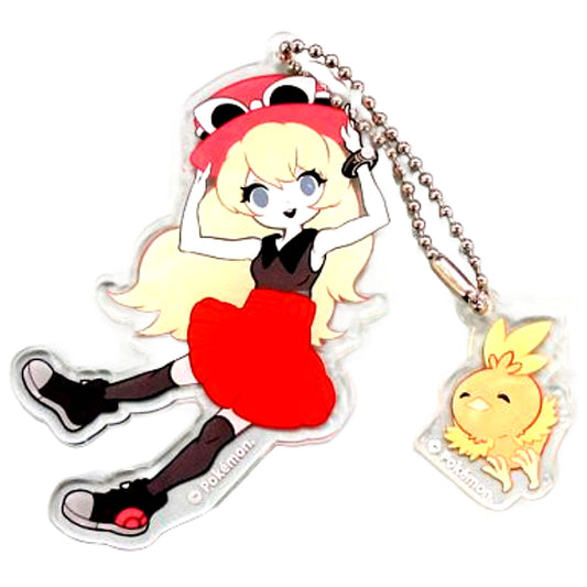 Pokemon X Y Main Character Girl Die Cut Trainers Collection Xy Heroine Acrylic Keychain Collection Pokemon Center Limited Keychains [USED]