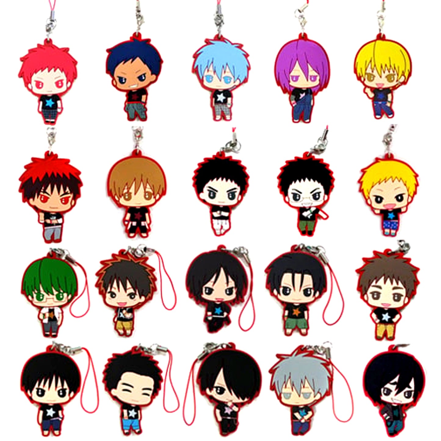Set of 20 Kuroko's Basketball Capsule Rubber Mascot KUROBAS CUP Premium Bandai Ver. [USED]