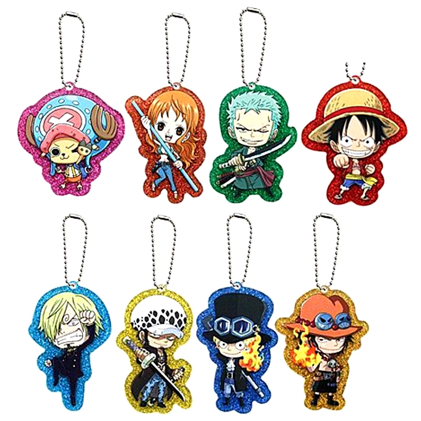Set of 8 One Piece Glitter Acrylic Charm Collection [USED]