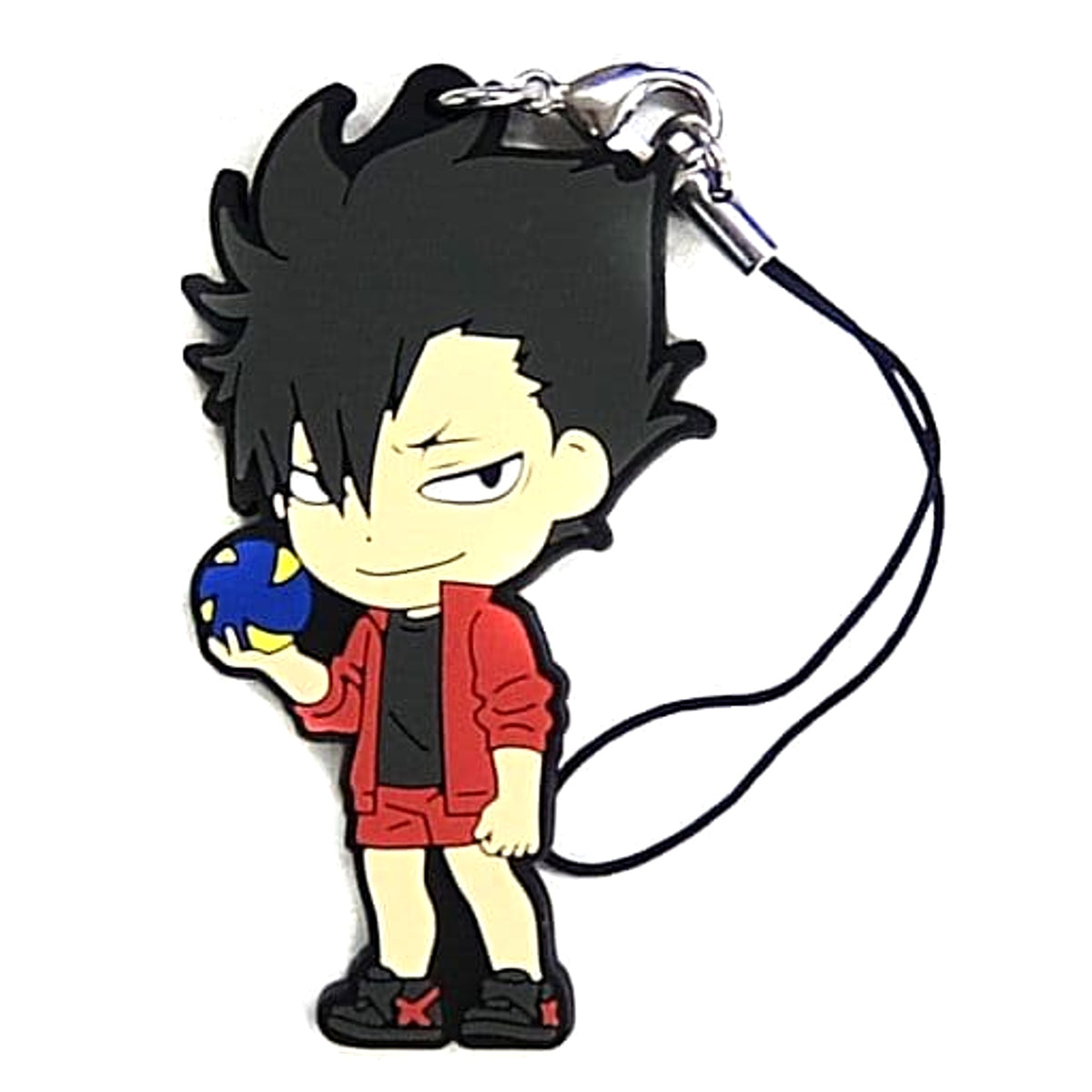 Haikyu!! Tetsuro Kuroo Ichiban Kuji Let's Go Tokyo!! Rival School Rubber Strap Kyunchara Illustrations Prize I Keychains [USED]