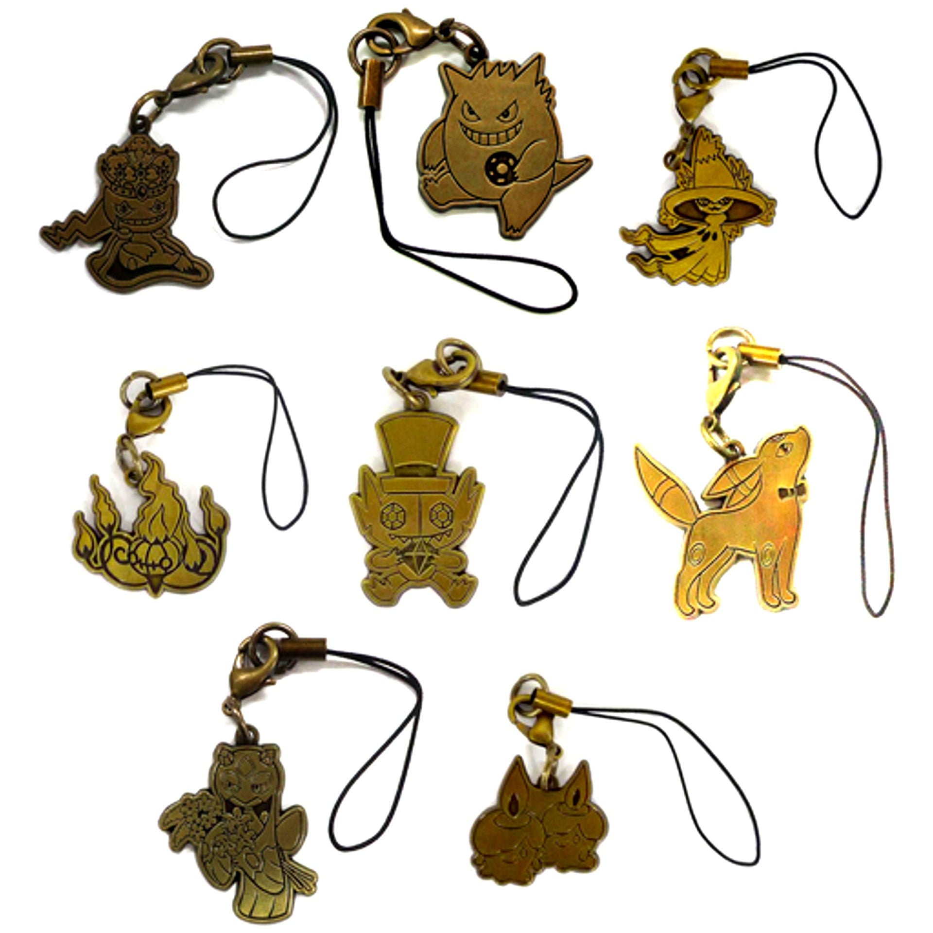 Set of 8 Pokemon Metal Strap Collection mystery mansion Pokemon Center Limited [USED]