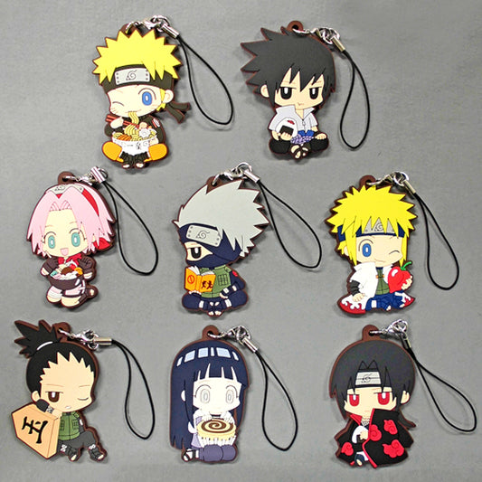 Set of 8 Naruto Shippuden Rubber Strap Collection [USED]