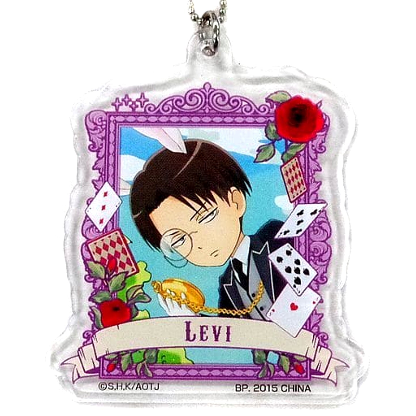 Attack on Titan: Junior High Levi Krista in Wonderland White Rabbit Ichiban Kuji Bunkasai no Maki Acrylic Plate Keychain Prize F [USED]