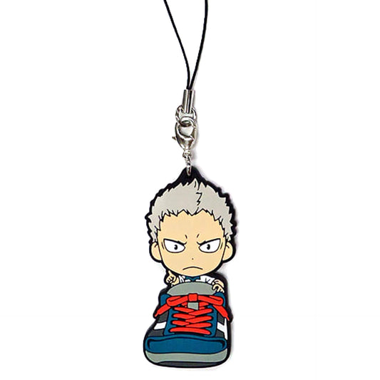 Haikyu!! Takanobu Aone Ichiban Kuji Touji Danketsu! Rival School Rubber Strap Kyunchara Illustrations Sporin Prize L Keychains [USED]