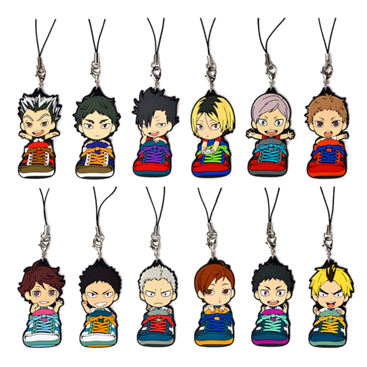 Haikyu!! Takanobu Aone & Others All 12 Types Set Ichiban Kuji Touji Danketsu! Rival School Rubber Strap Kyunchara Illustrations Sporin Prize L Keychains [USED]