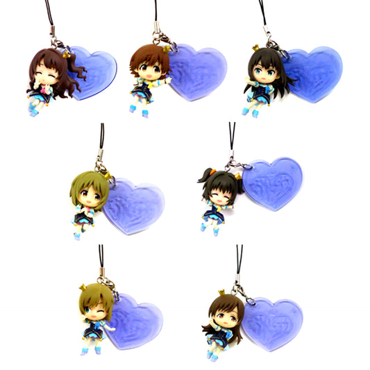 Set of 7 Prize I The Idolmaster Cinderella Girls PART1 Ichiban Kuji Premium Kyun Chara Accent Strap [USED]