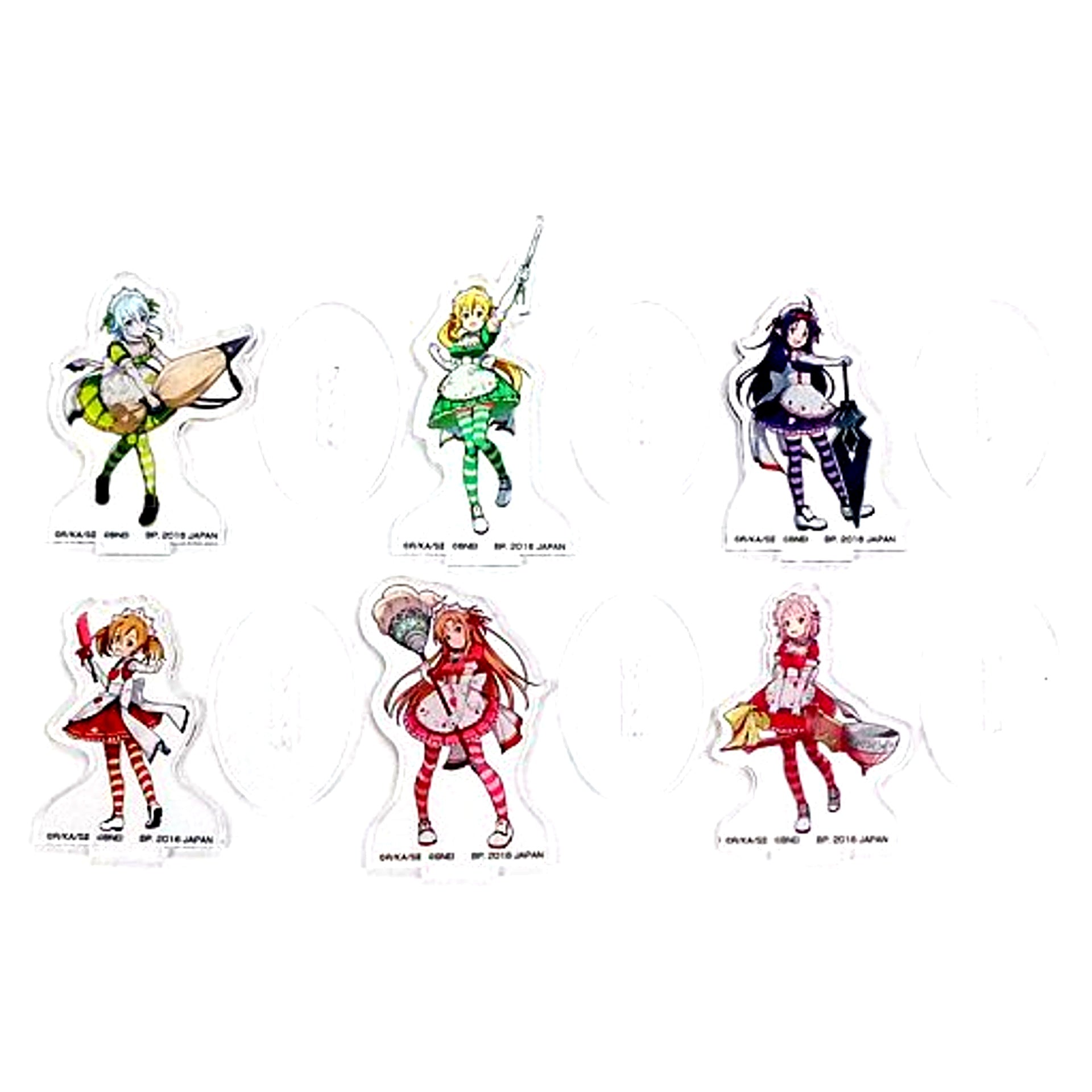 Set of 6 H Prize Ichiban Kuji Sword Art Online Maid World Acrylic Stand [USED]