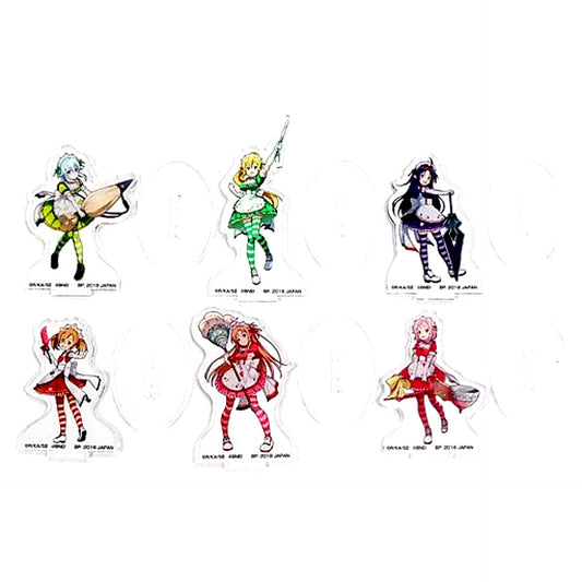 Set of 6 H Prize Ichiban Kuji Sword Art Online Maid World Acrylic Stand [USED]