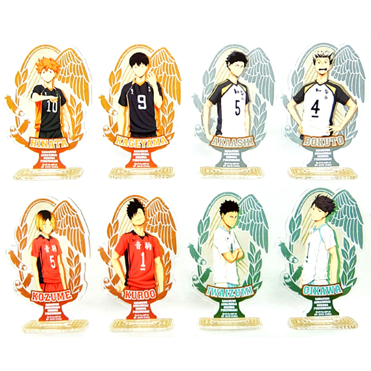 Set of 8 Acrylic Stand Ichiban Kuji Haikyu!! Fated Confrontation Karasuno vs Aoba Josai J Prize [USED]