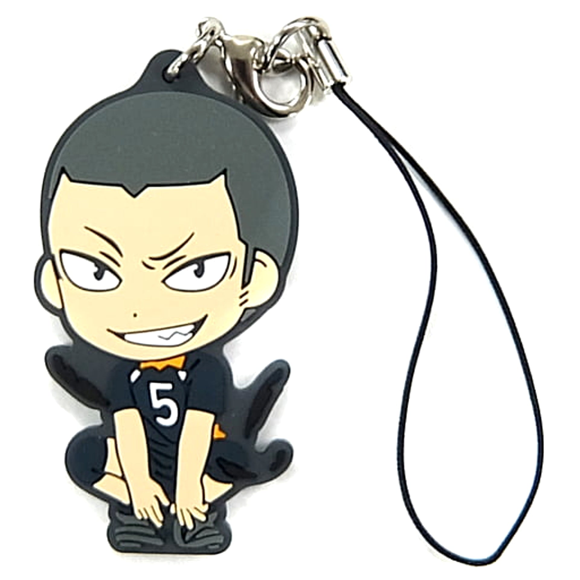 Haikyu!! Tanaka Ryunosuke Ichiban Kuji Fateful Showdown! Karasuno Vs Aoba Johsai! Karasuno Rubber Strap Kyunchara Illustrations Prize K Keychains [USED]