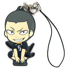 Haikyu!! Tanaka Ryunosuke Ichiban Kuji Fateful Showdown! Karasuno Vs Aoba Johsai! Karasuno Rubber Strap Kyunchara Illustrations Prize K Keychains [USED]