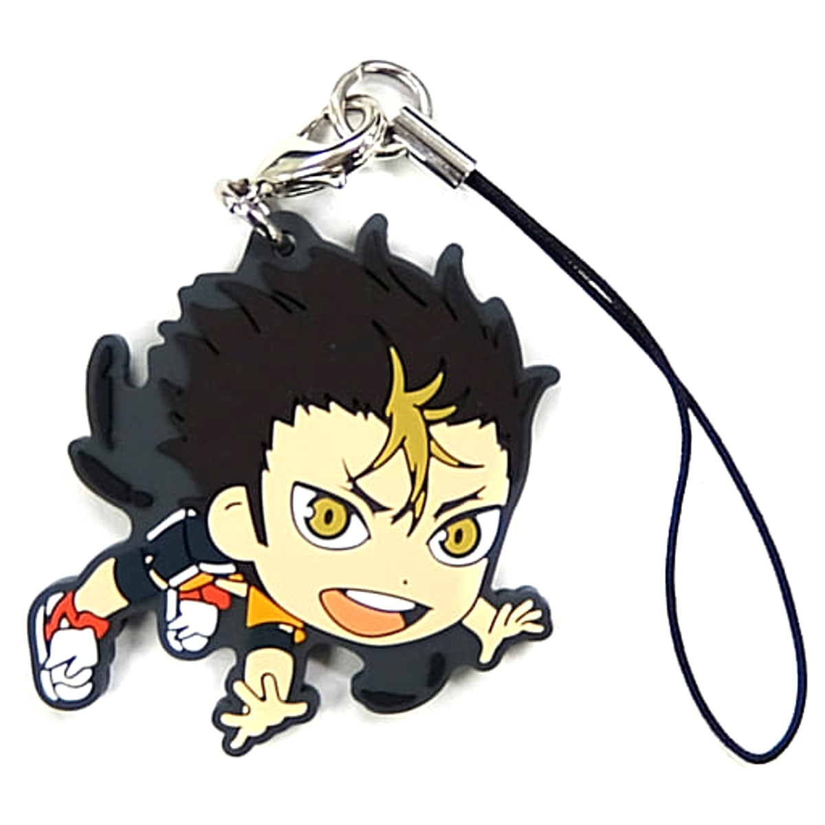 Haikyu!! Yu Nishinoya Ichiban Kuji Fateful Showdown! Karasuno Vs Aoba Johsai! Karasuno Rubber Strap Kyunchara Illustrations Prize K Keychains [USED]