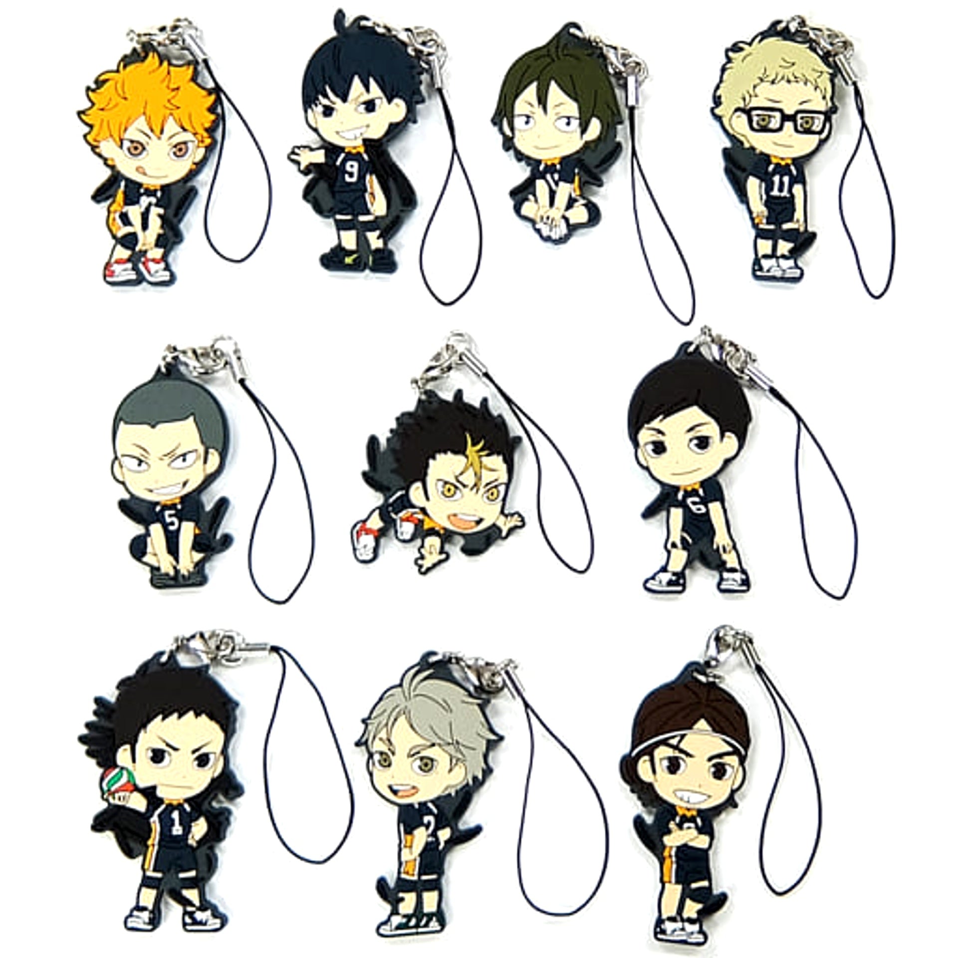 Haikyu!! Koushi Sugawara & Others All 10 Types Set Ichiban Kuji Fateful Showdown! Karasuno Vs Aoba Johsai! Karasuno Rubber Strap Kyunchara Illustrations Prize K Keychains [USED]