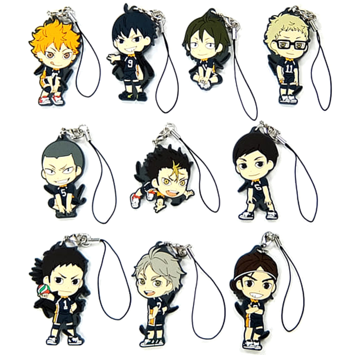 Haikyu!! Koushi Sugawara & Others All 10 Types Set Ichiban Kuji Fateful Showdown! Karasuno Vs Aoba Johsai! Karasuno Rubber Strap Kyunchara Illustrations Prize K Keychains [USED]