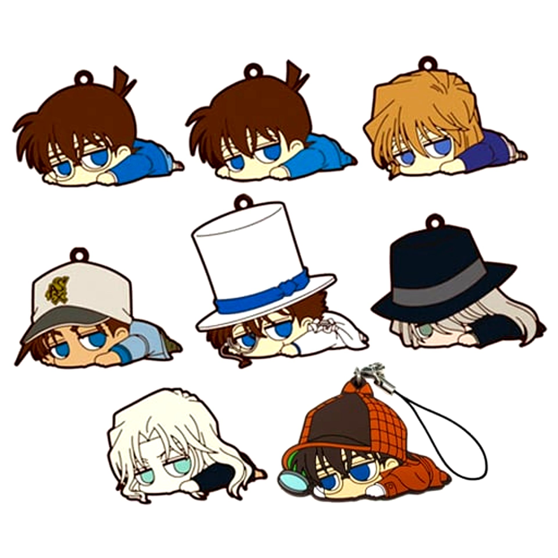 Set of 8 Detective Conan Darun Rubber Strap Collection [USED]
