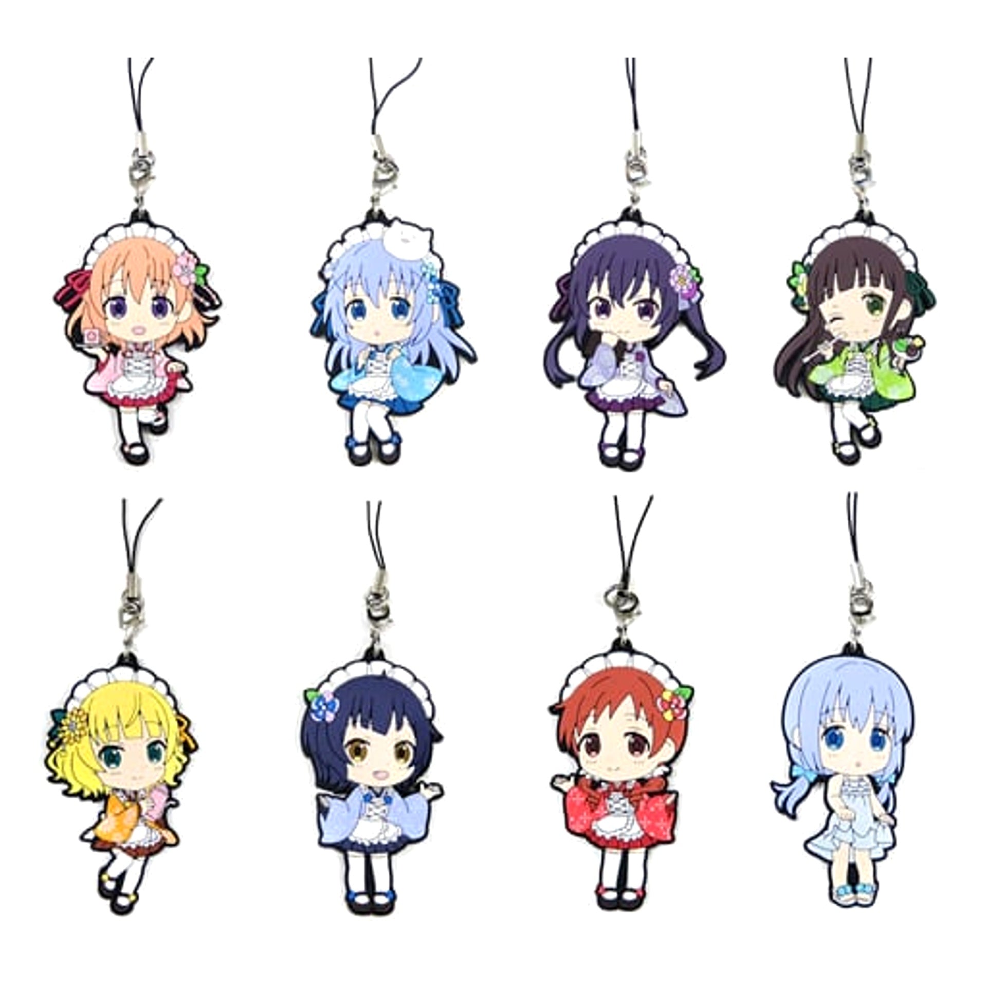 Is the Order a Rabbit?? Chino & Others All 8 Types Set Ichiban Kuji We’ve Opened a Japanese Cafe! Rubber Charm Kyunchara Illustrations Prize J Keychains [USED]