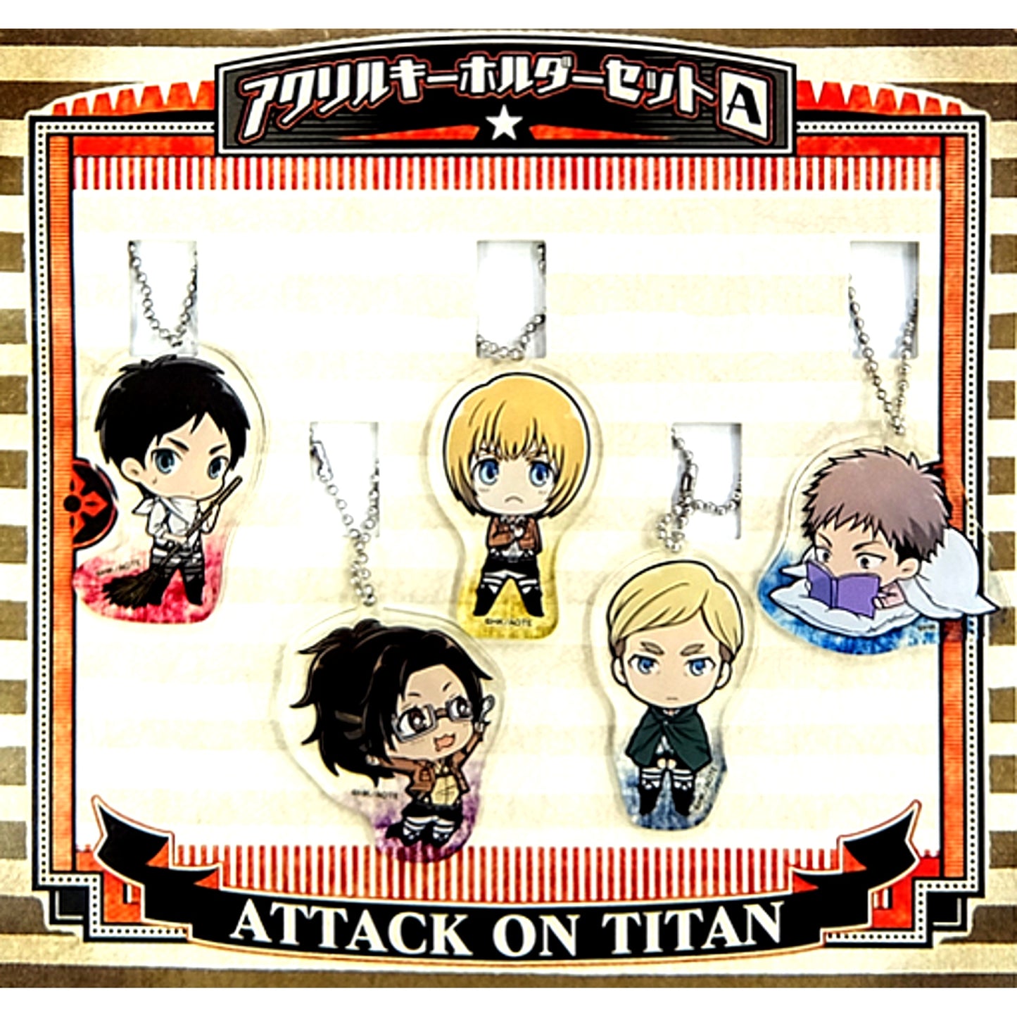 Eren Armin Jean Erwin Hange Attack on Titan Exhibition Acrylic Keychain Set A [USED]