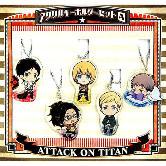 Eren Armin Jean Erwin Hange Attack on Titan Exhibition Acrylic Keychain Set A [USED]