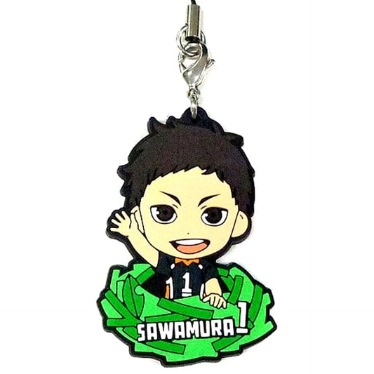 Haikyu!! Daichi Sawamura Ichiban Kuji Eiyuu Gouketsu!! Karasuno Rubber Strap Kyunchara Illustrations Prize M Keychains [USED]