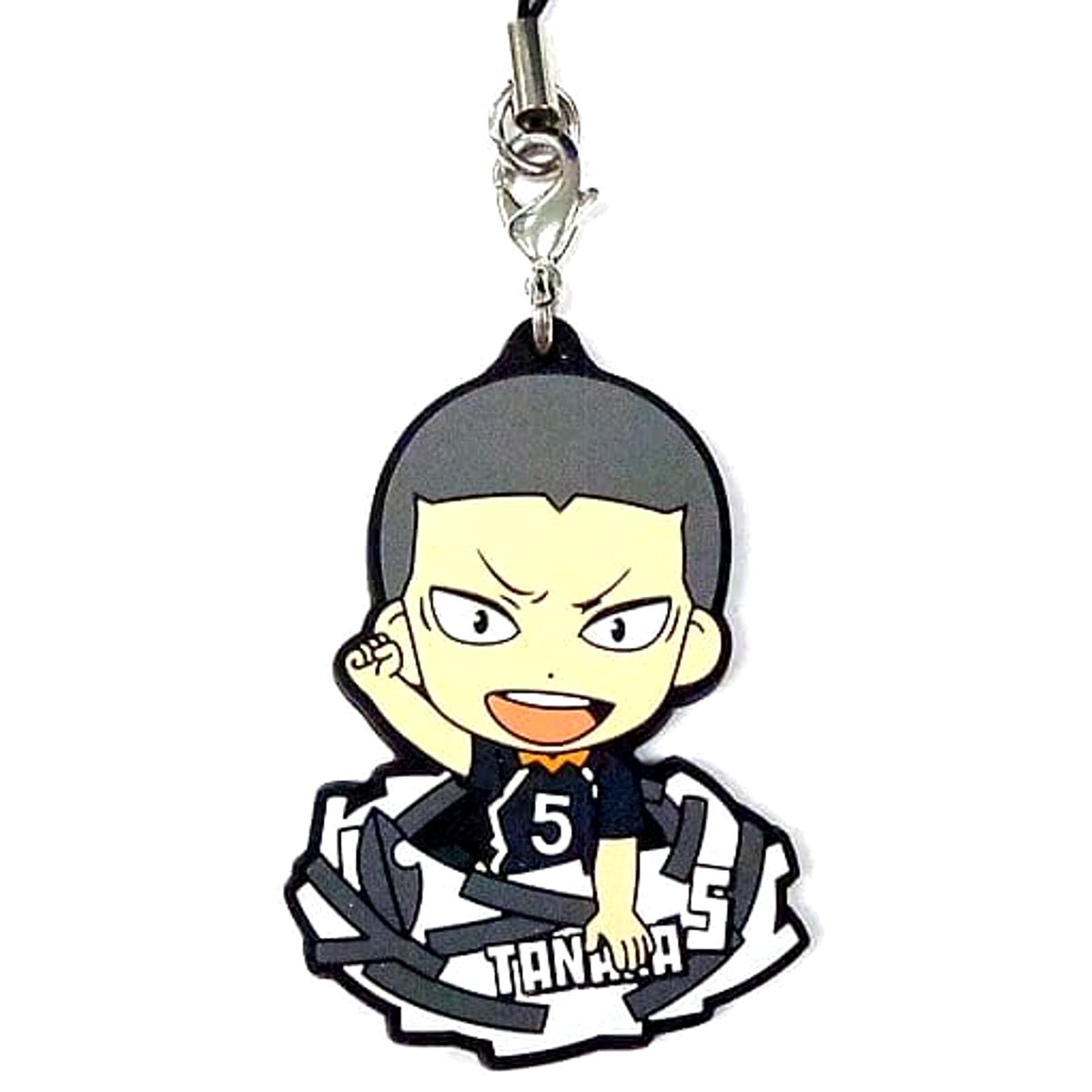 Haikyu!! Tanaka Ryunosuke Ichiban Kuji Eiyuu Gouketsu!! Karasuno Rubber Strap Kyunchara Illustrations Prize M Keychains [USED]