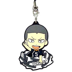 Haikyu!! Tanaka Ryunosuke Ichiban Kuji Eiyuu Gouketsu!! Karasuno Rubber Strap Kyunchara Illustrations Prize M Keychains [USED]