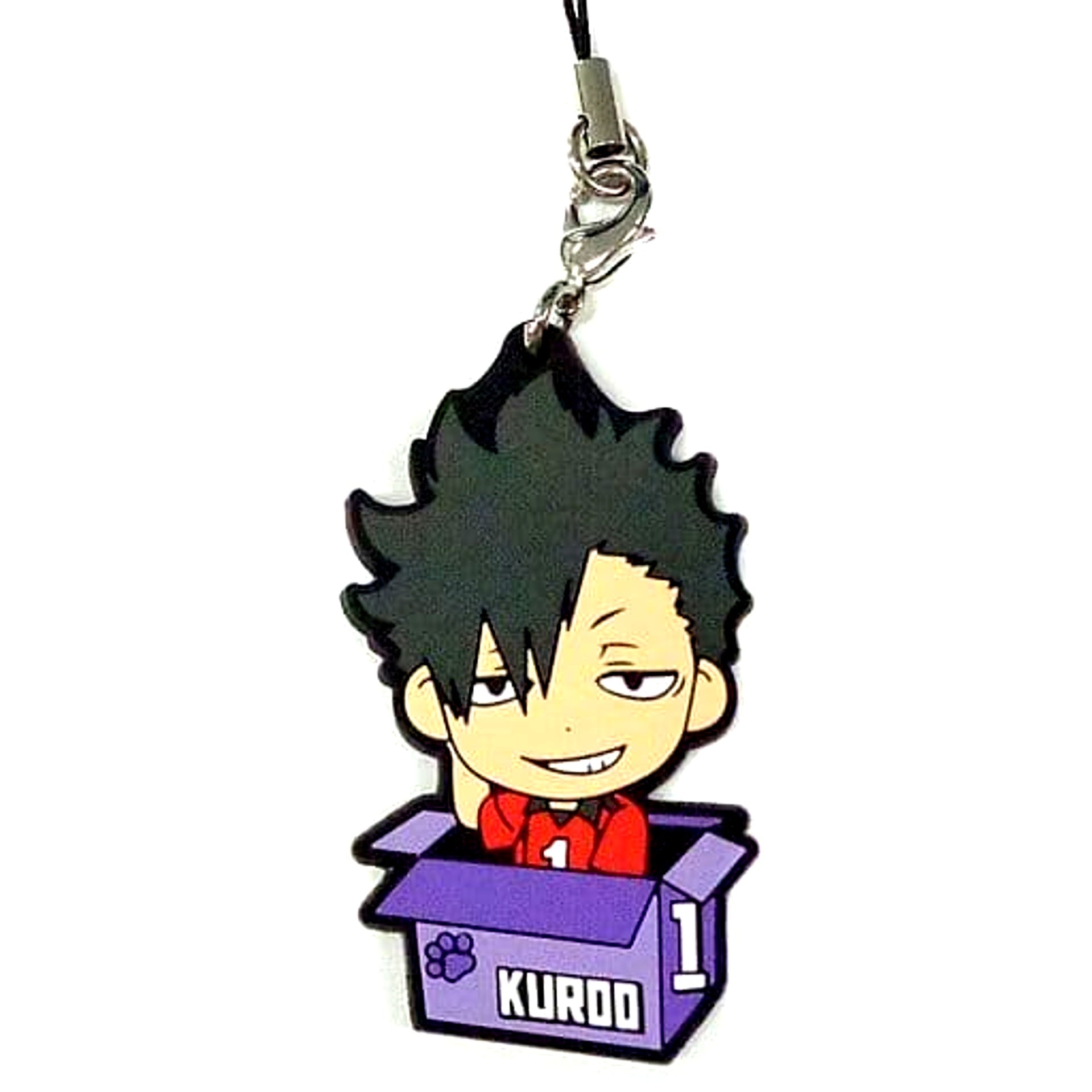 Tetsuro Kuroo Haikyu!! Ichiban Kuji Eiyuu Gouketsu!! Rival School Rubber Strap Kyunchara Illustrations Prize N [USED]