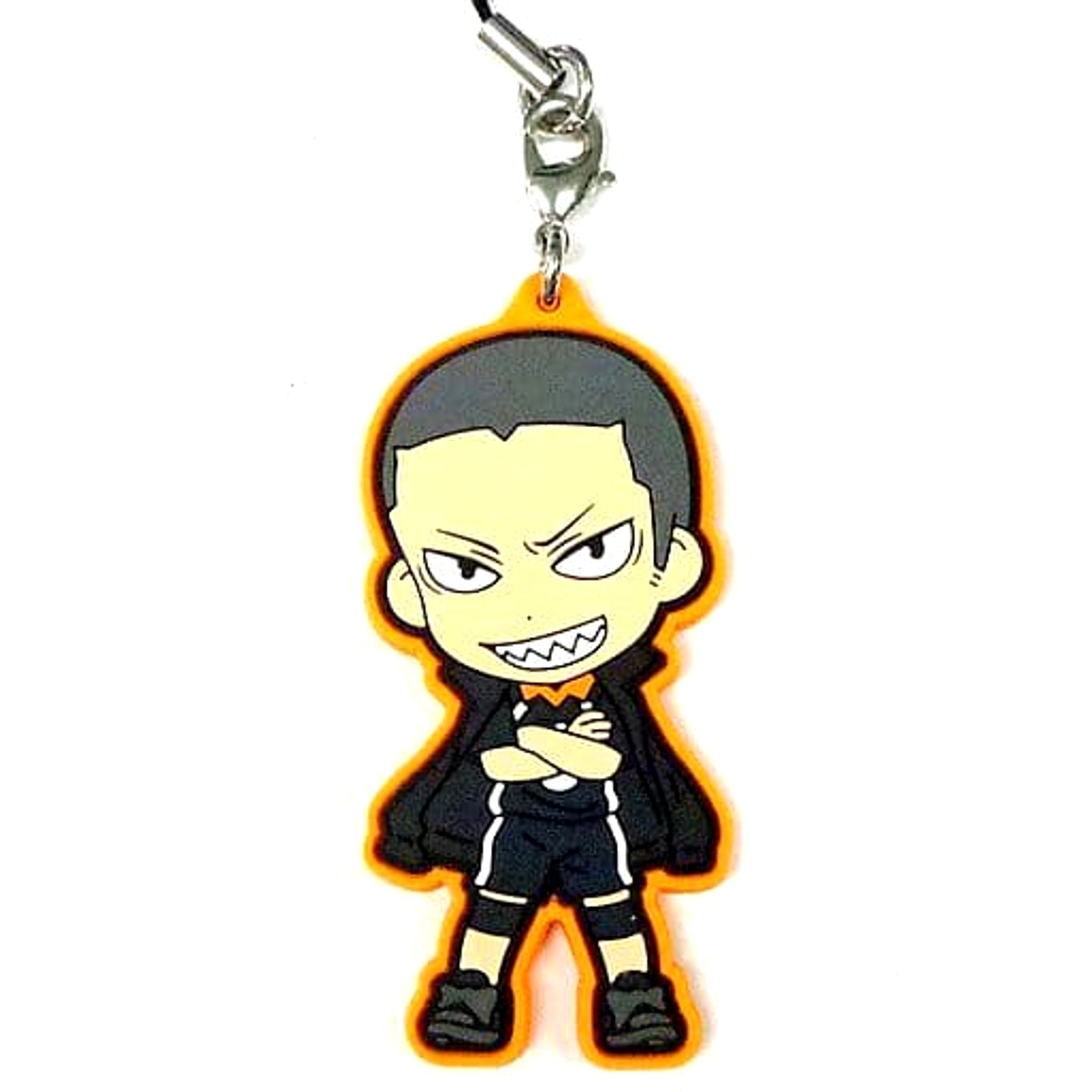 Haikyu!! Tanaka Ryunosuke Ichiban Kuji Eiyuu Gouketsu!! Fly, Karasuno Rubber Strap Kyunchara Illustrations Included with Rubber Strap Set Prize F Keychains [USED]