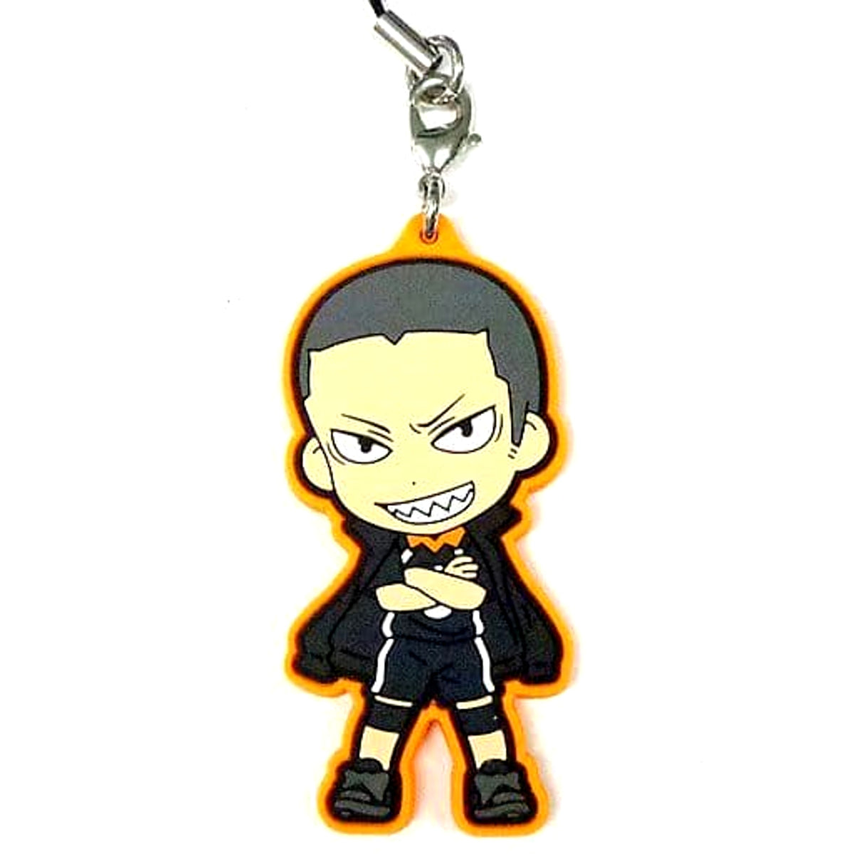 Haikyu!! Tanaka Ryunosuke Ichiban Kuji Eiyuu Gouketsu!! Fly, Karasuno Rubber Strap Kyunchara Illustrations Included with Rubber Strap Set Prize F Keychains [USED]
