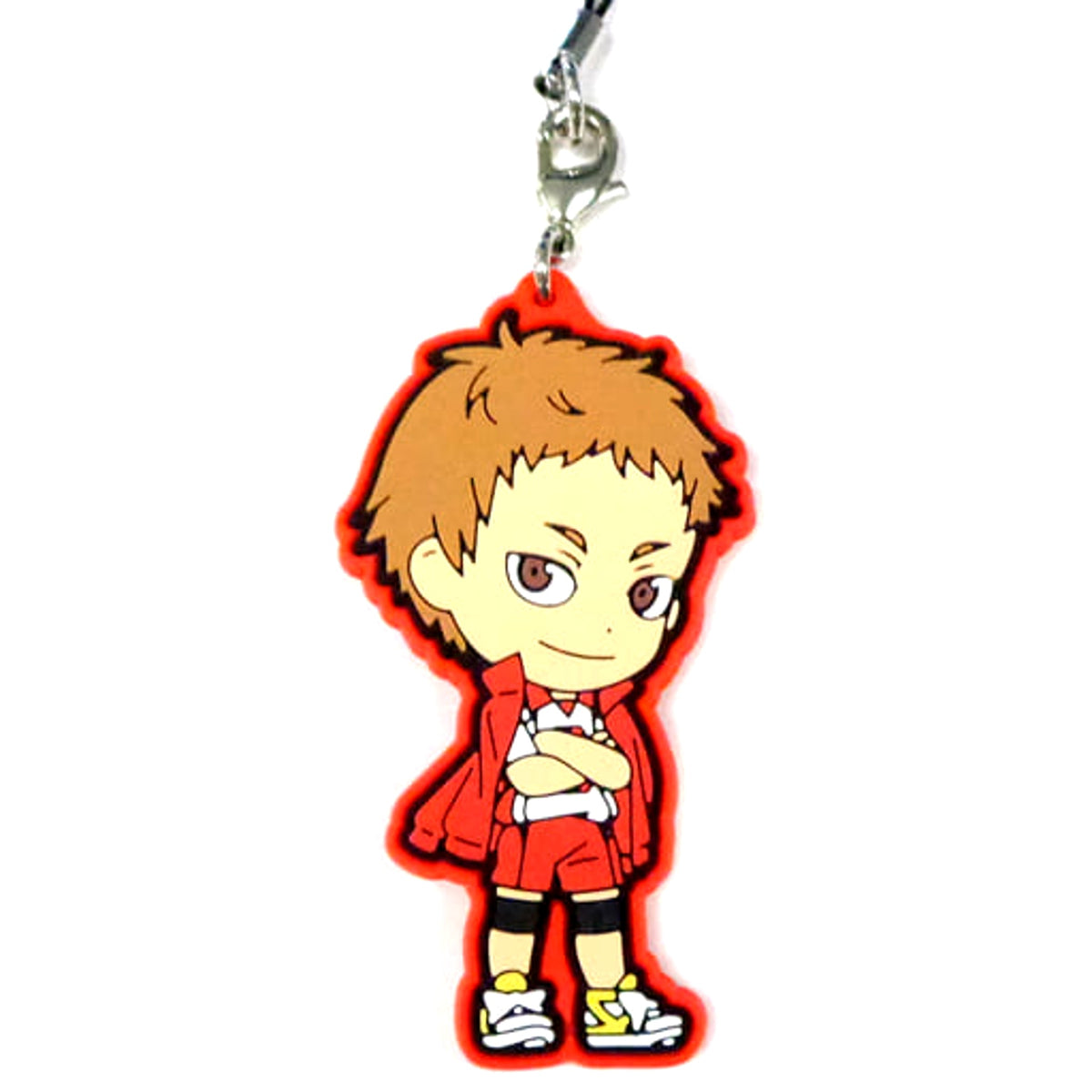 Haikyu!! Morisuke Yaku Ichiban Kuji Eiyuu Gouketsu!! Tsunage Nekoma Rubber Strap Kyunchara Illustrations Included with Rubber Strap Set Prize G Keychains [USED]