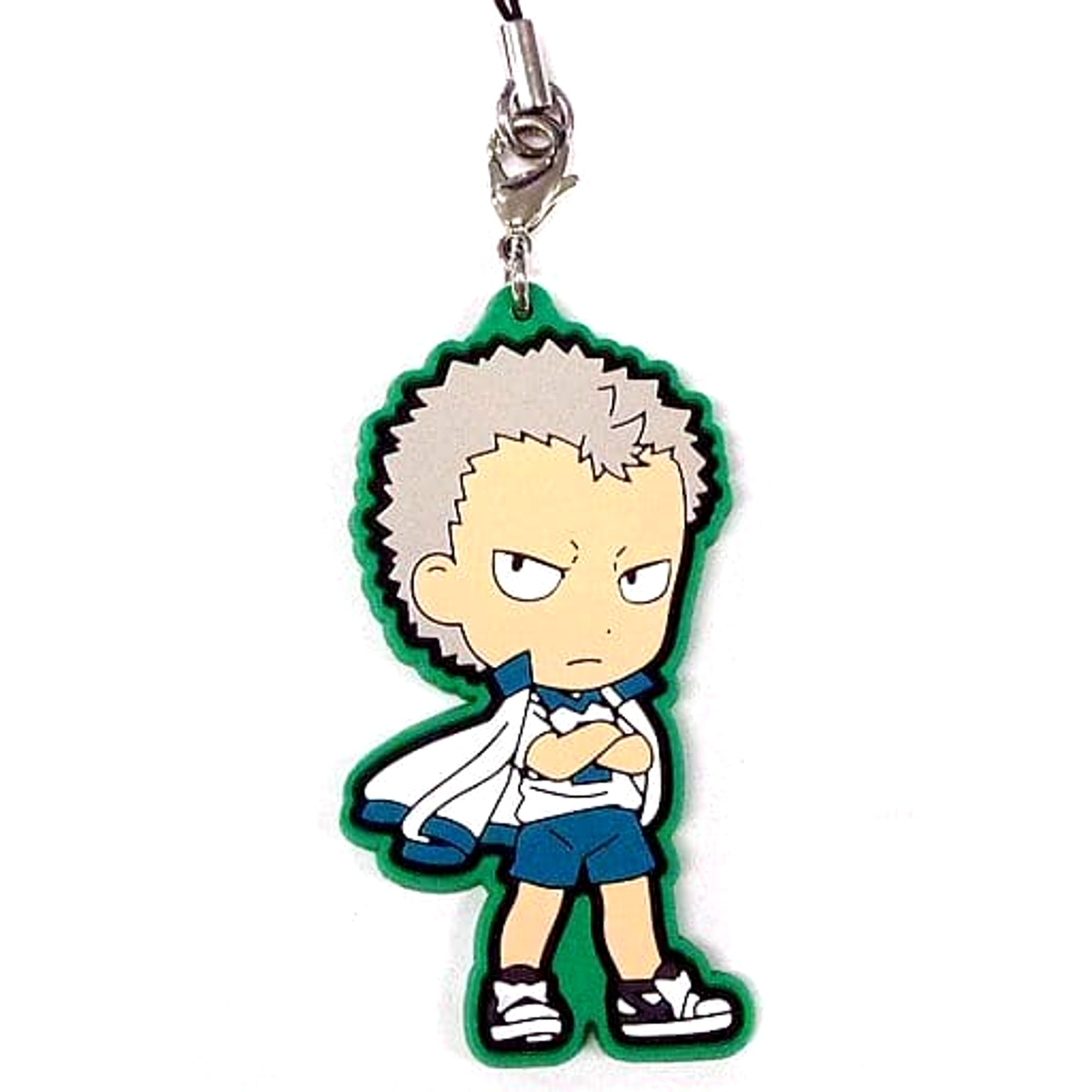 Haikyu!! Takanobu Aone Ichiban Kuji Eiyuu Gouketsu!! Iron Wall Date Rubber Strap Kyunchara Illustrations Included with Rubber Strap Set Prize I Keychains [USED]
