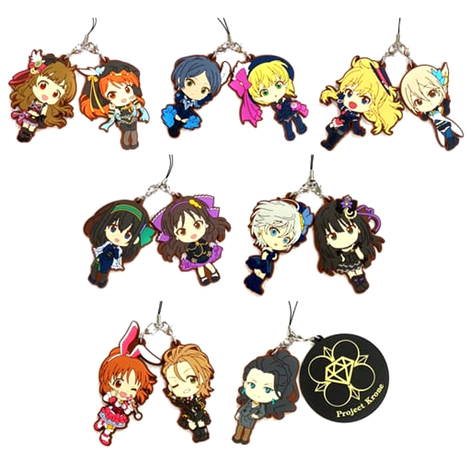 Frederica Miyamoto & Others 346 Production Ver. THE IDOLM@STER Cinderella Girls All 7 Types Set Ichiban Kuji Premium Part2 Rubber Charm Kyunchara Illustrations Prize G [USED]