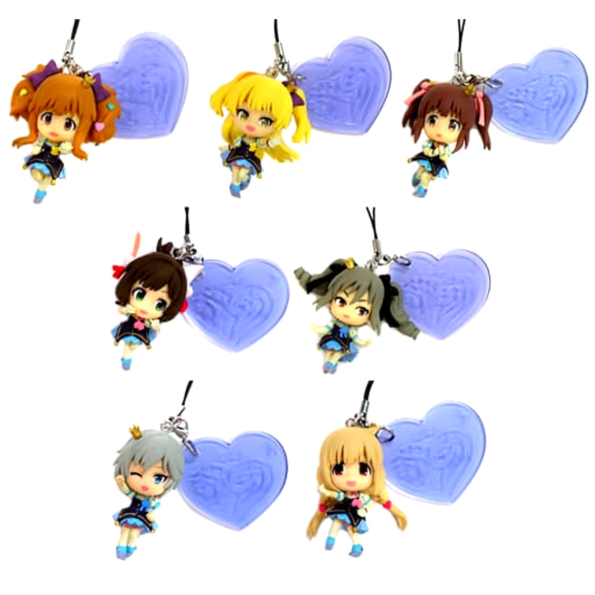 Kirari Moroboshi & Others THE IDOLM@STER Cinderella Girls All 7 Types Set Ichiban Kuji Premium Part2 Strap Kyunchara Accent Prize H [USED]
